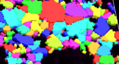 A colorful squares on a black background Description automatically generated