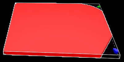 A red rectangular object with black border Description automatically generated