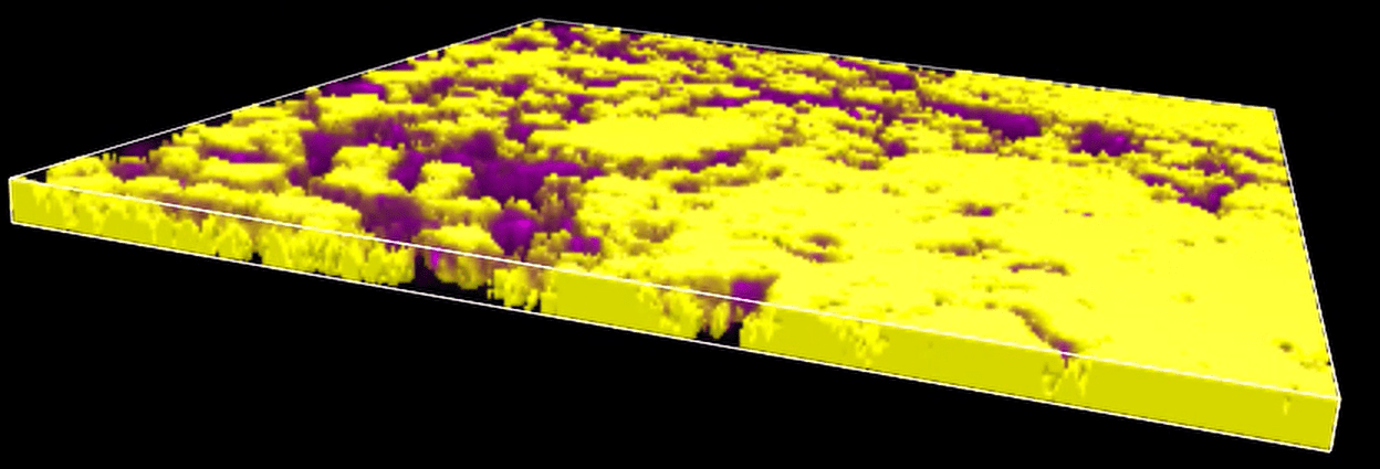 A yellow and purple cloud Description automatically generated